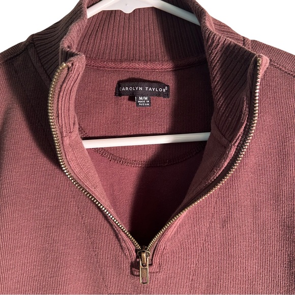 Carolyn Taylor Women’s Zip Up Sweater in Rich Brown - Picture 2 of 4